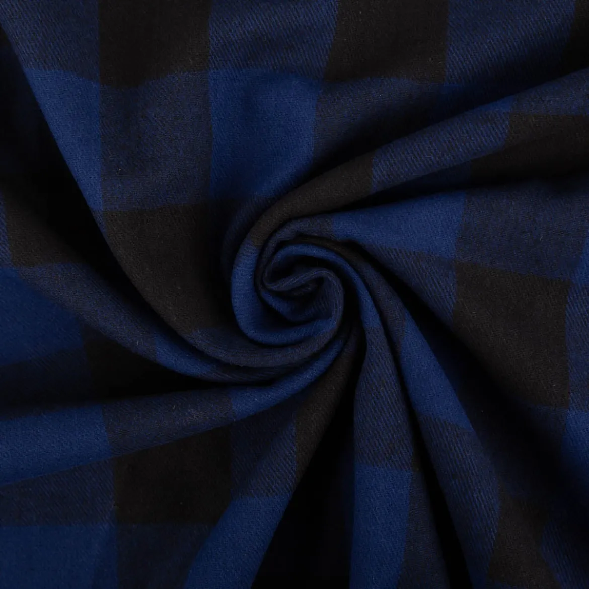 Twill Stoff Baumwollstoff Karo blau schwarz 145cm