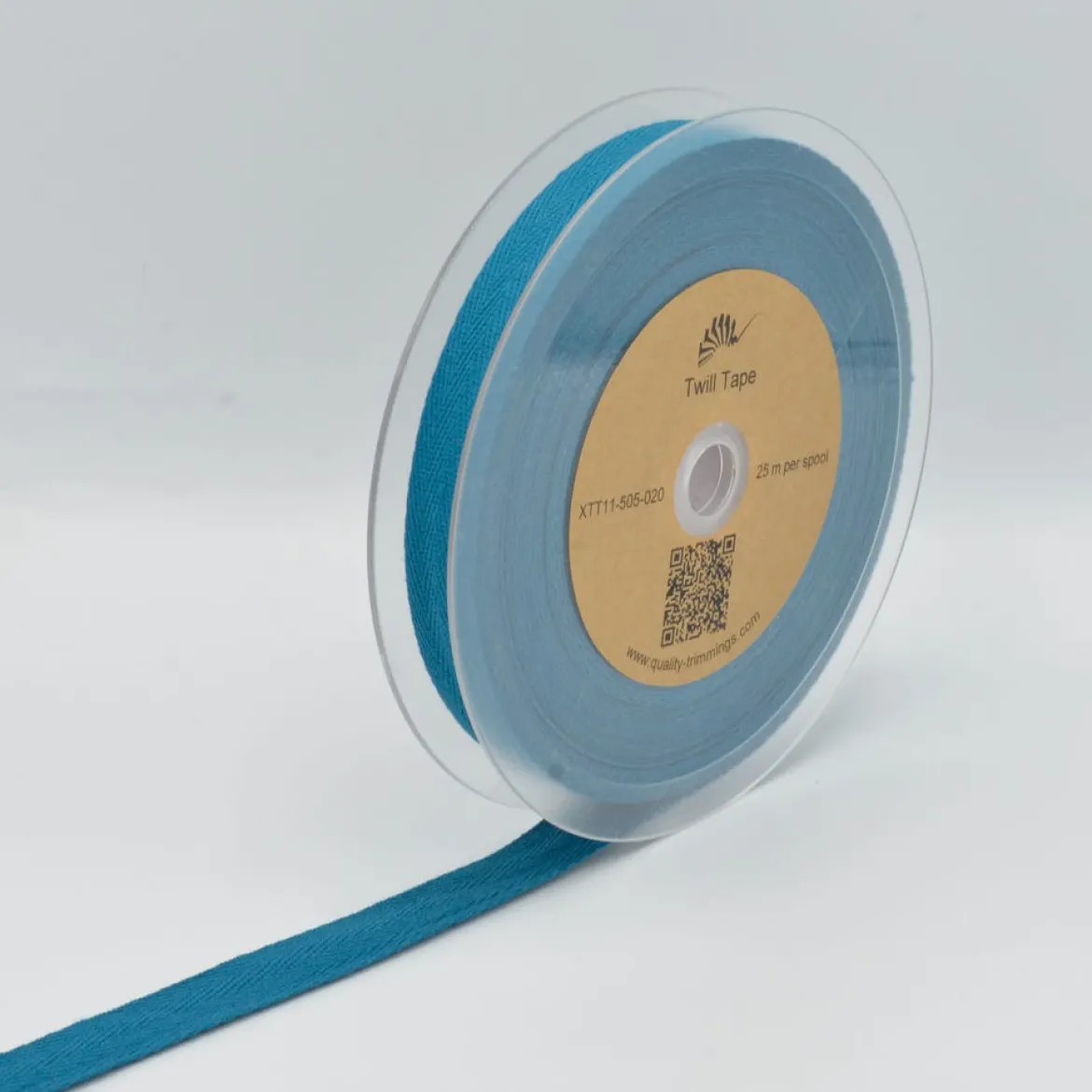 Twill Tape Köper Baumwollband Meterware Petrol 20mm Breite
