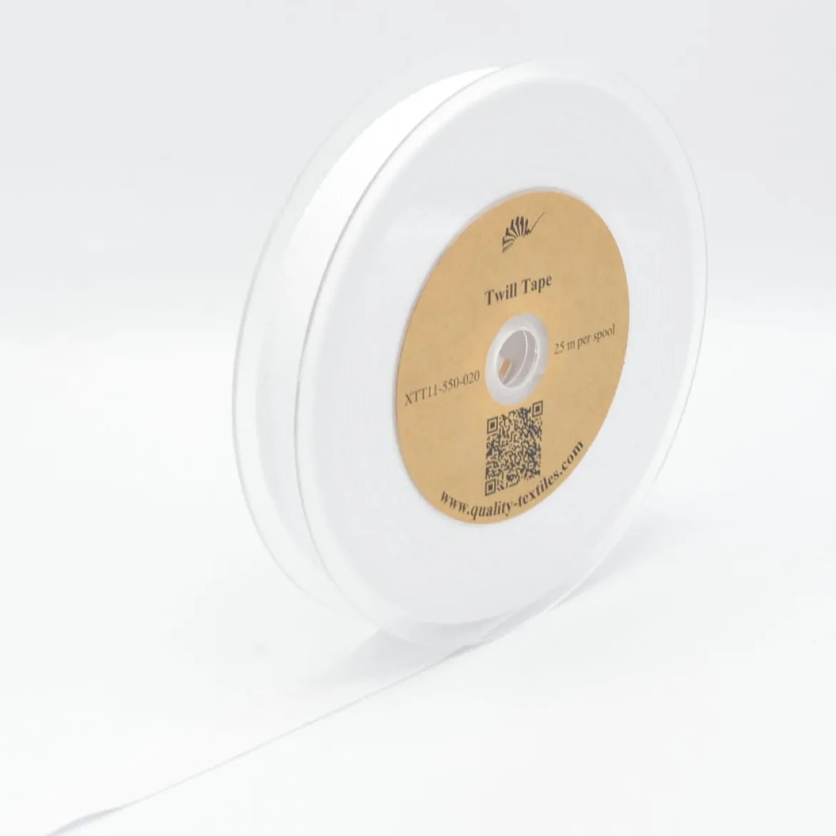 Twill Tape Köper Baumwollband Meterware White 20mm Breite