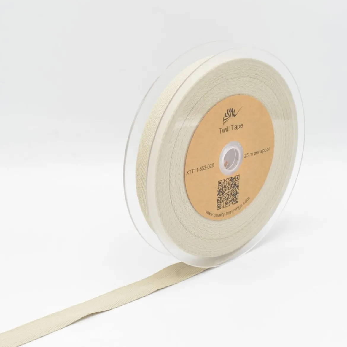 Twill Tape Köper Baumwollband Meterware Sand 20mm Breite