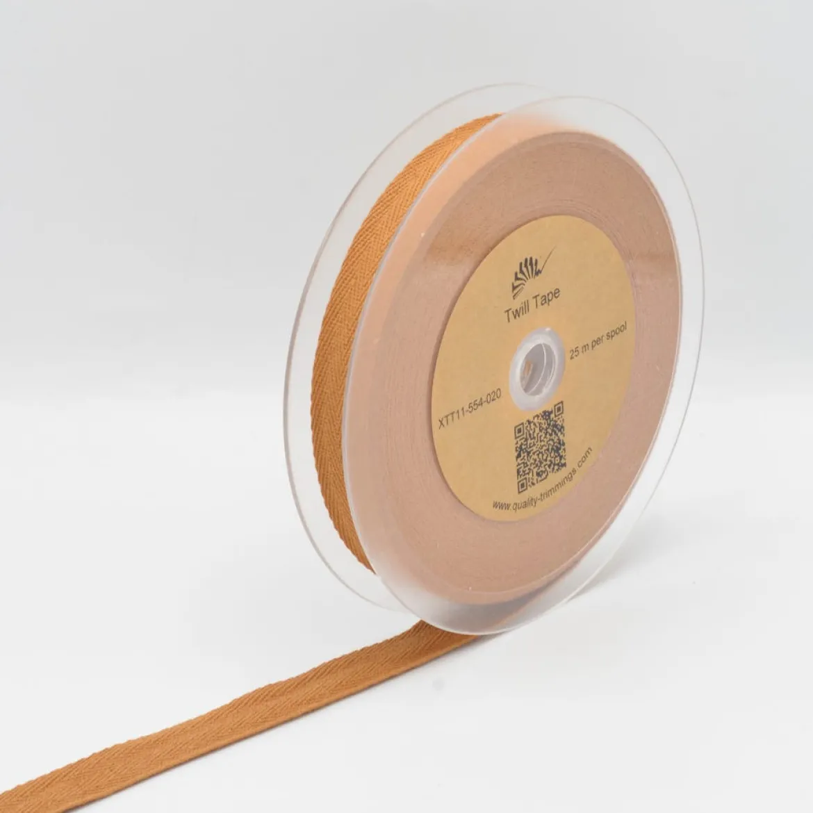 Twill Tape Köper Baumwollband Meterware Caramel 20mm Breite