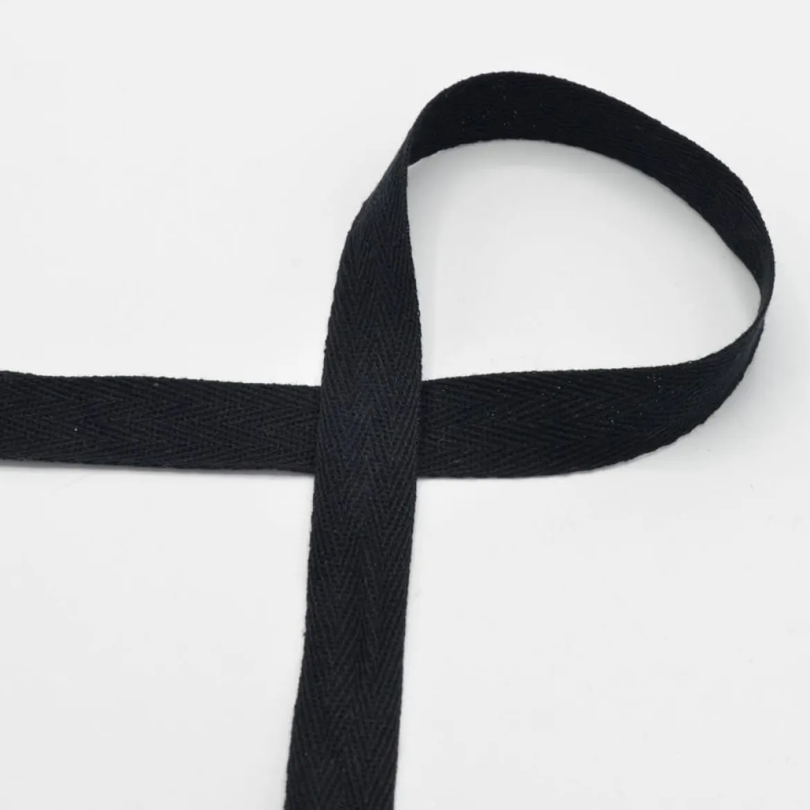 Twill Tape Köper Baumwollband Meterware Black 20mm Breite