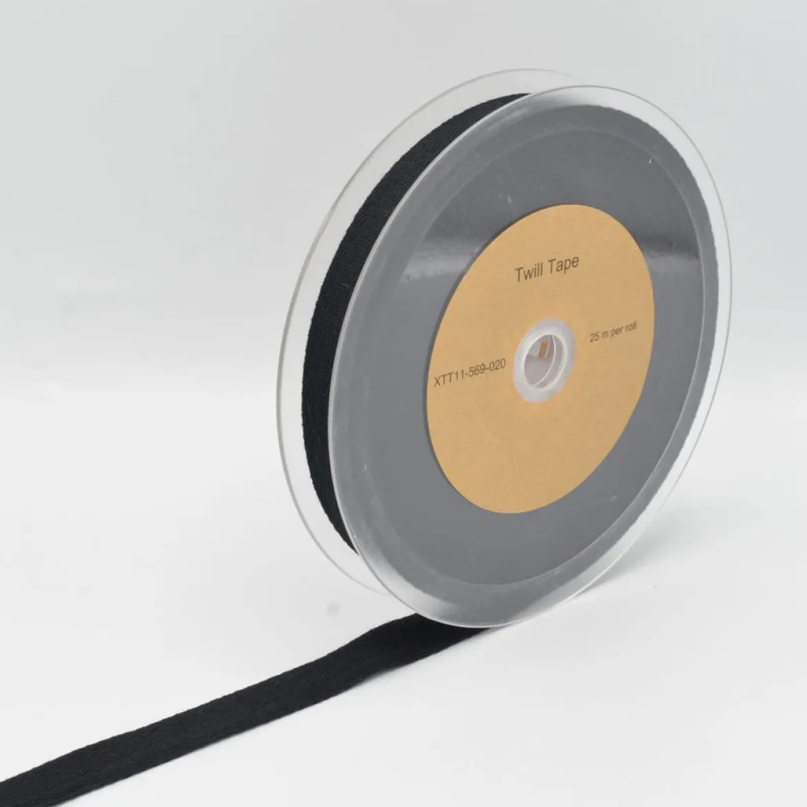 Twill Tape Köper Baumwollband Meterware Black 20mm Breite