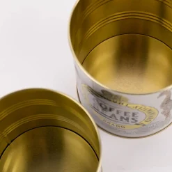Utensilienhalter Coffee Beans Safari 2er Set hellgrau goldfarbig verschiedene Größen