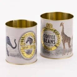 Utensilienhalter Coffee Beans Safari 2er Set hellgrau goldfarbig verschiedene Größen