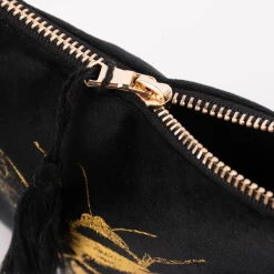 Utensilien Tasche Biene Samt schwarz goldfarbig 19x16,5cm verschiedene Motive