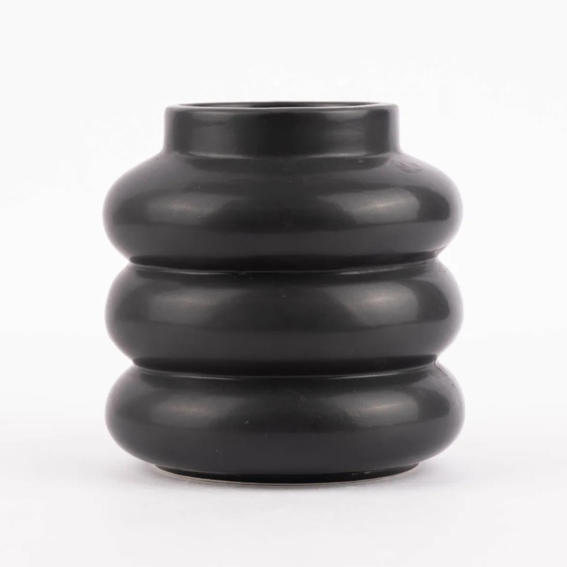 Vase abstrakt Wellen Keramik anthrazit 11x11cm