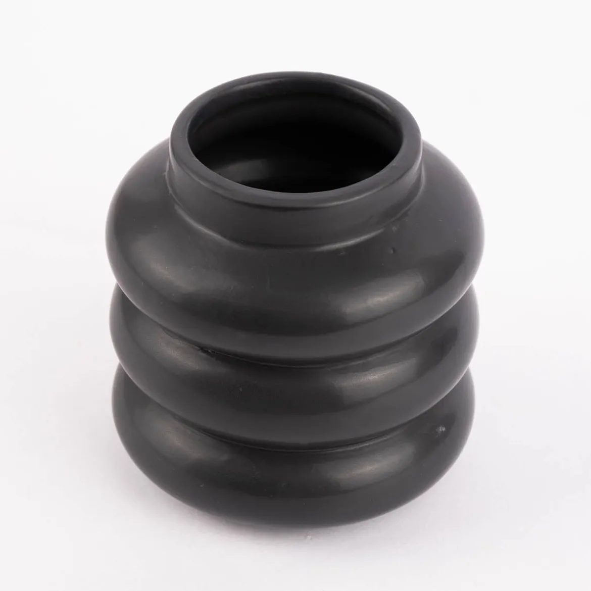 Vase abstrakt Wellen Keramik anthrazit 11x11cm