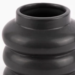 Vase abstrakt Wellen Keramik anthrazit 11x11cm