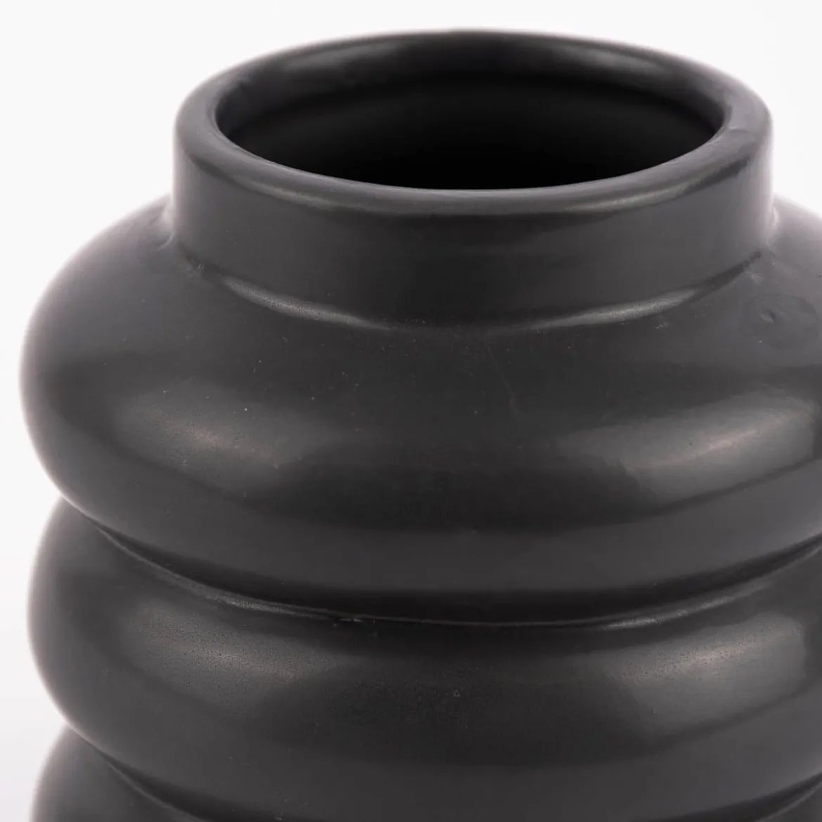 Vase abstrakt Wellen Keramik anthrazit 11x11cm