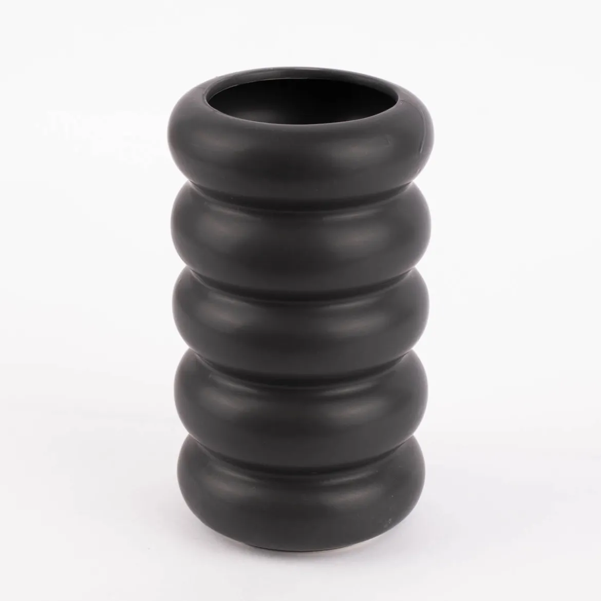 Vase abstrakt Wellen Keramik anthrazit 12x20,5cm