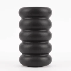 Vase abstrakt Wellen Keramik anthrazit 12x20,5cm