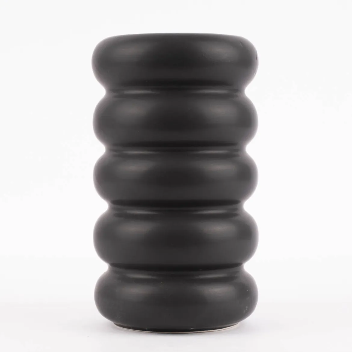Vase abstrakt Wellen Keramik anthrazit 12x20,5cm