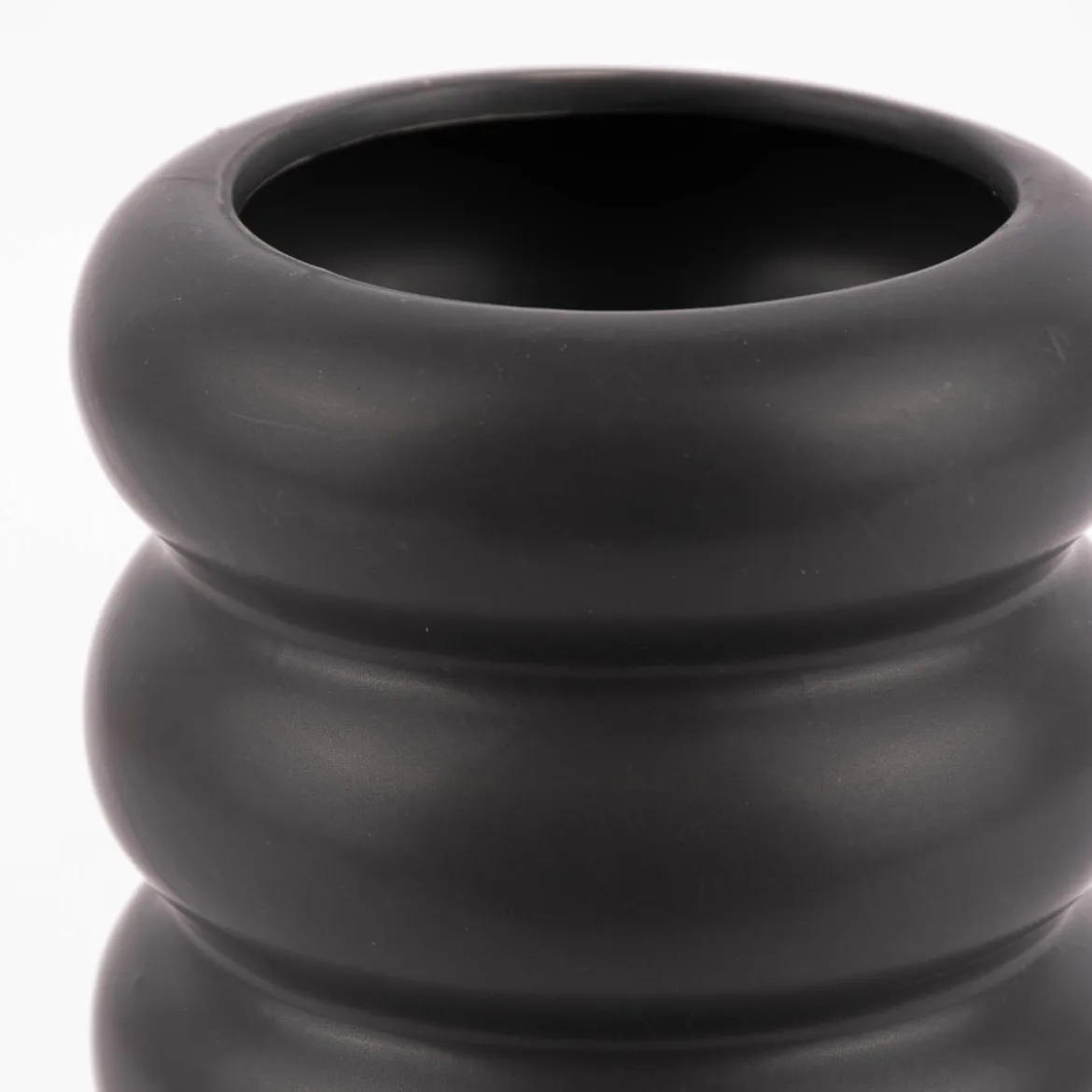 Vase abstrakt Wellen Keramik anthrazit 12x20,5cm