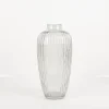 Vase aus Glas gerillt grau 16x36cm von Werner Voss