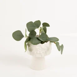 Vase Blümchen Keramik weiß 14,5cm hoch von Boltze