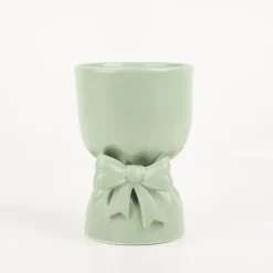 Vase Schleife mintgrün Keramik 22cm hoch von Boltze