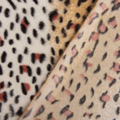Velours Fellimitat Kunstfell Leopard braun creme schwarz 1,5m Breite