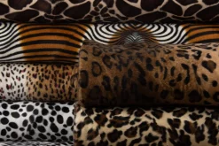 Velours Fellimitat Kunstfell Giraffe beige braun 1,5m Breite