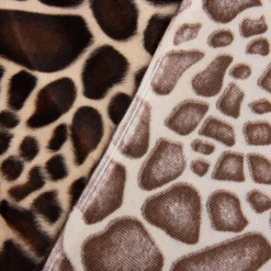 Velours Fellimitat Kunstfell Giraffe beige braun 1,5m Breite