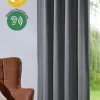 Verdunkelungsvorhang Barcelona mit Schlaufenband hellbraun meliert 245x135cm