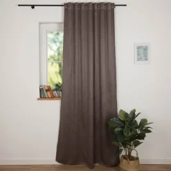Verdunkelungsvorhang Barcelona mit Schlaufenband braun meliert 245x135cm