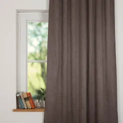 Verdunkelungsvorhang Barcelona mit Schlaufenband braun meliert 245x135cm