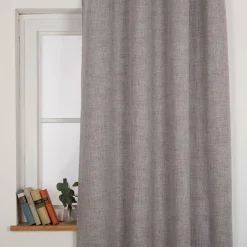 Verdunkelungsvorhang mit Ösen Blackout Thermoisolierung Schallisolierung grau meliert 140x245cm