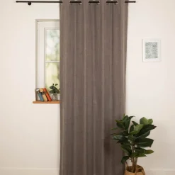 Verdunkelungsvorhang mit Ösen Blackout Thermoisolierung Schallisolierung taupe meliert 140x245cm