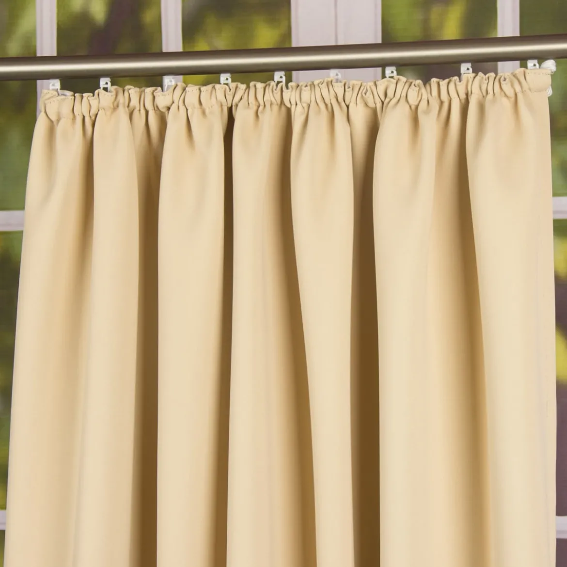 Verdunkelungsvorhang mit Universalband SOPRAN beige 175x140cm