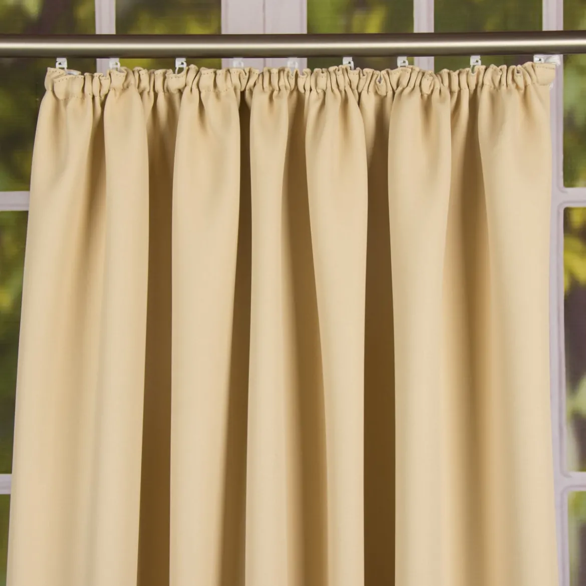 Verdunkelungsvorhang mit Universalband SOPRAN beige 175x140cm