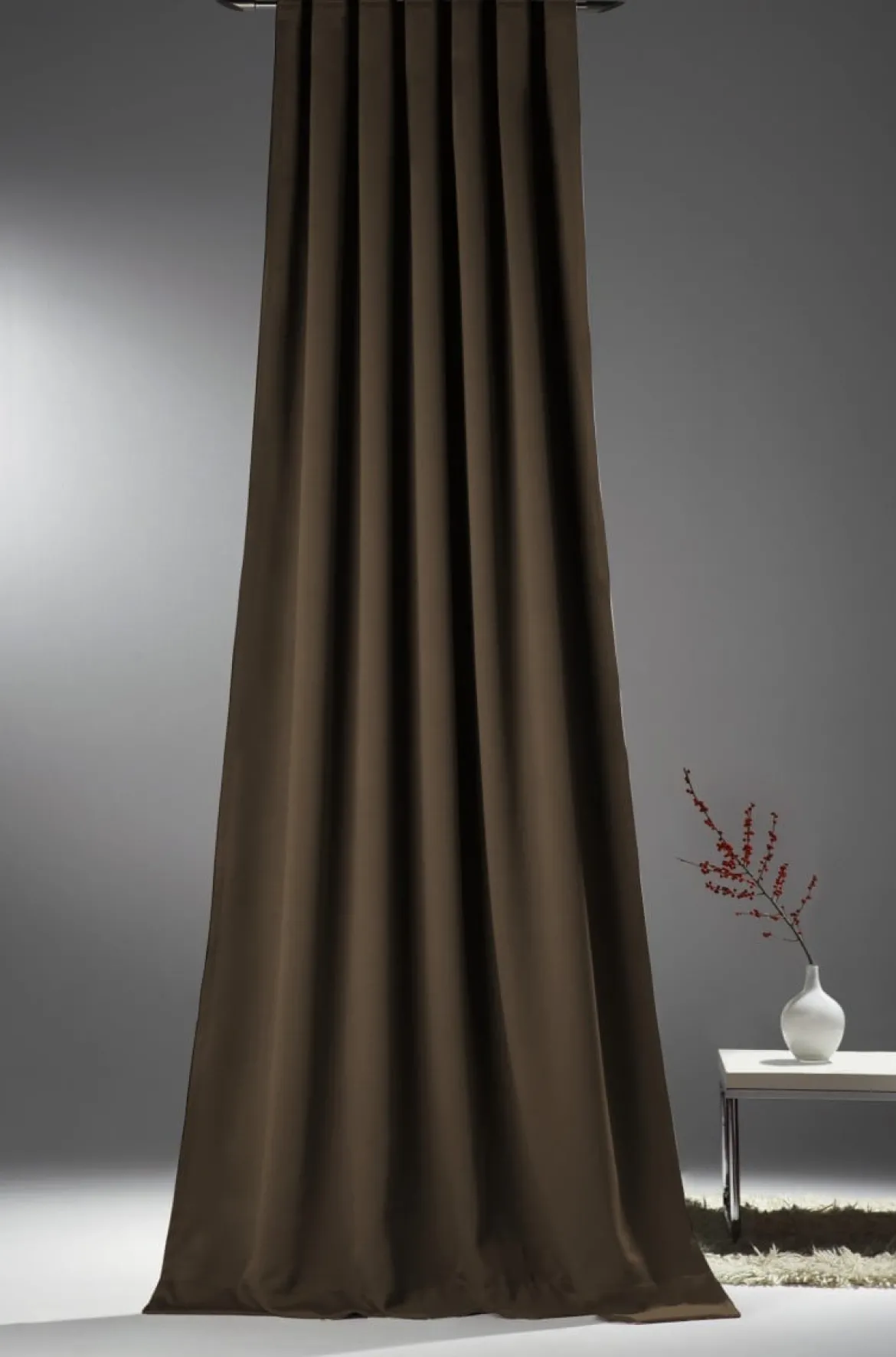 Verdunkelungsvorhang mit Universalband SOPRAN braun 175x140cm