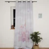 Verdunkelungsvorhang Märchenschloss mit Ösen in Rosa 135x260cm