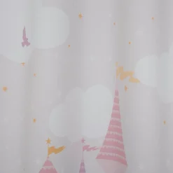 Verdunkelungsvorhang Märchenschloss mit Ösen in Rosa 135x260cm