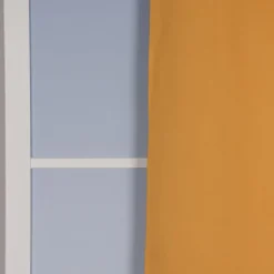 Verdunklungsgardine mit Ösenaufhängung einfarbig senfgelb 135x250cm