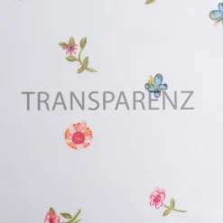 Villa Coppenrath Gardinenstoff Voile weiß Blumen Schmetterlinge 290 cm