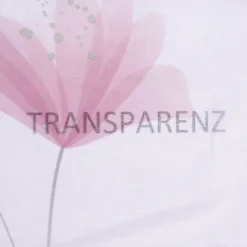 Vision S Gardinenstoff Meterware transparente Leinenstruktur Blumen wollweiß mauve 290cm