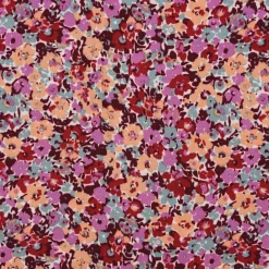 Viskosestoff Bekleidungsstoff Radiance Flowers Alloverblümchen rosa rot 1,45m Breite