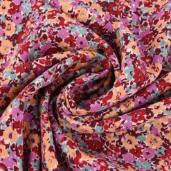 Viskosestoff Bekleidungsstoff Radiance Flowers Alloverblümchen rosa rot 1,45m Breite