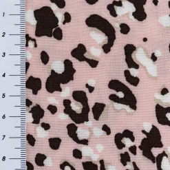 Viskosestoff Chally Leopardenmuster rosa braun weiß 1,4m Breite
