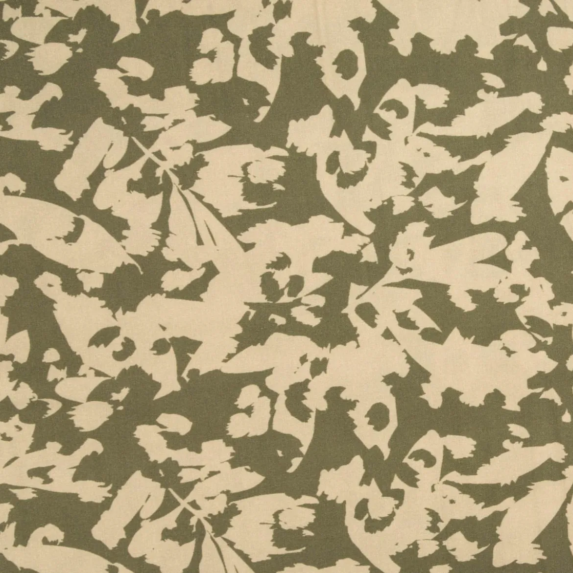 Viskose Stoff für Bekleidung abstrakt khaki-grün 140cm Stoffbreite