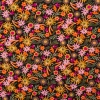 Viskose Stoff für Bekleidung Blüten und Blätter klein bunt 140cm Stoffbreite