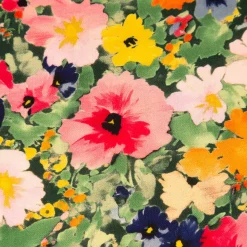 Viskose Stoff für Bekleidung Blüten grün pink 140cm Stoffbreite