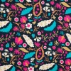 Viskose Stoff für Bekleidung Blumen abstrakt blau pink 140cm Stoffbreite