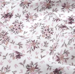 Viskose Stoff für Bekleidung Cleore Streublümchen weiß lila 1,50m Breite