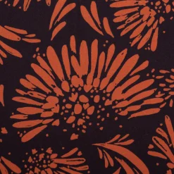 Viskose Stoff für Bekleidung große abstrakte Blüten dunkelblau braun 140cm Stoffbreite
