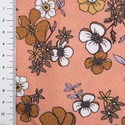 Viskose Stoff für Bekleidung Imae Blümchen rot 1,45m Breite