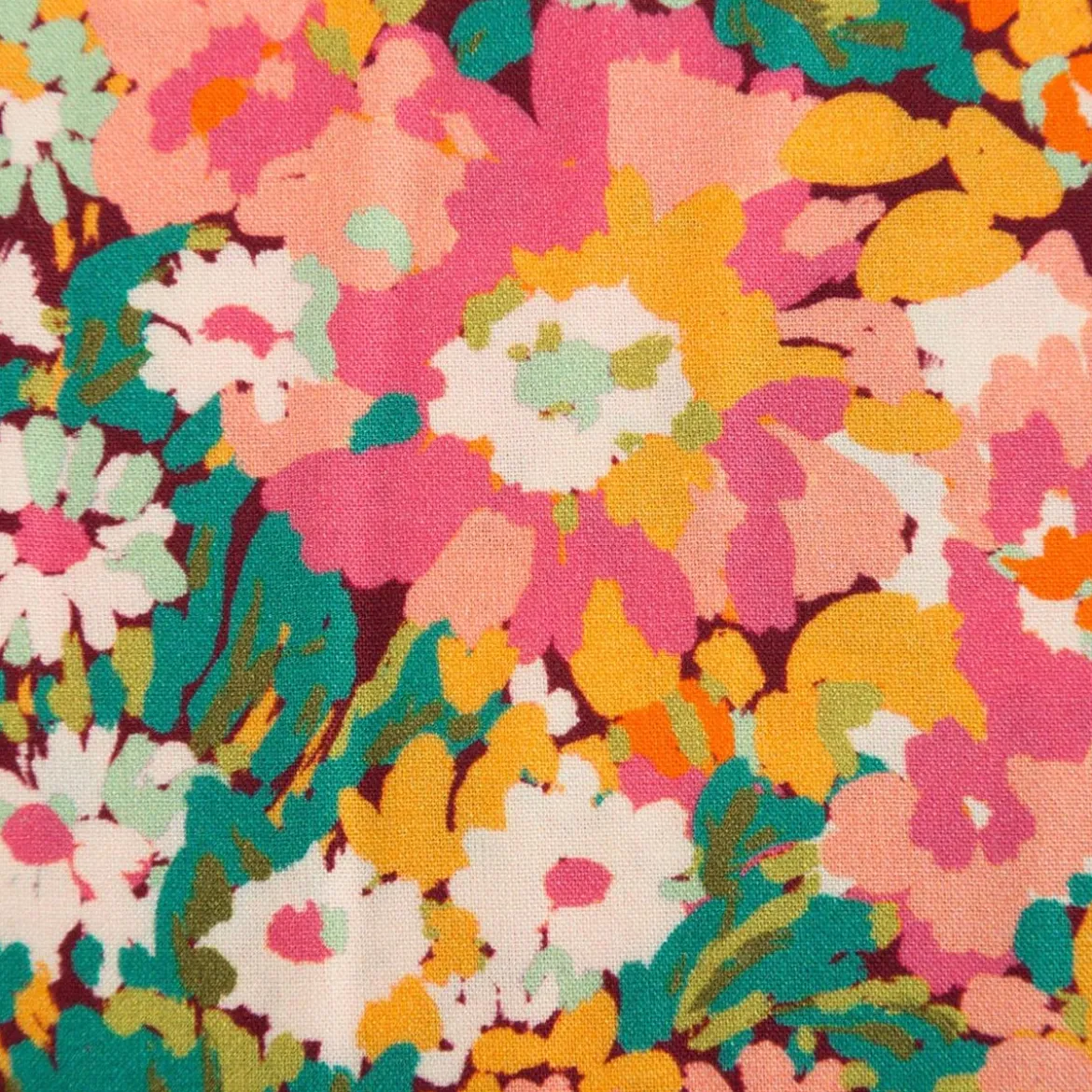 Viskose Stoff für Bekleidung Silene abstrakte Blümchen rosa bunt 1,45m Breite