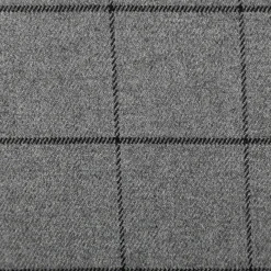 Viskose Stoff Karo Muster feine Linien grau schwarz 1,4m Breite