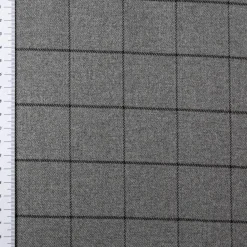 Viskose Stoff Karo Muster feine Linien grau schwarz 1,4m Breite